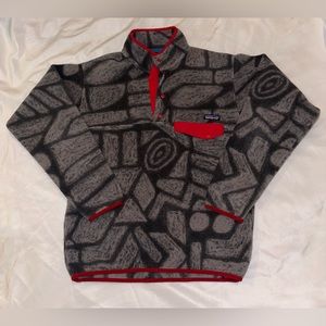 Patagonia Printed Synchilla Snap-T Fleece Pullover, Shale: Forge Grey (M)